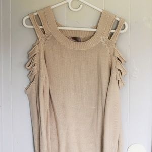 Cold shoulder sweater